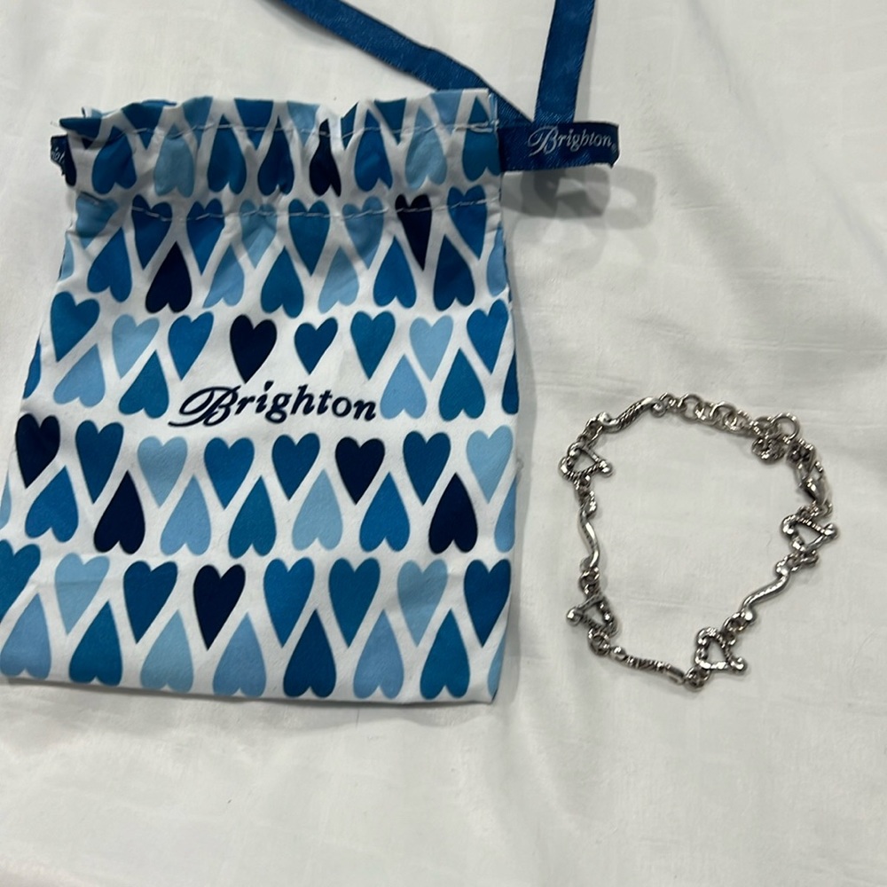 Brighton heart silver bracelet. Like new with dust bag.